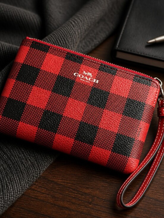 Coach Handbags - Coach Plaid Wristlet Bag New
